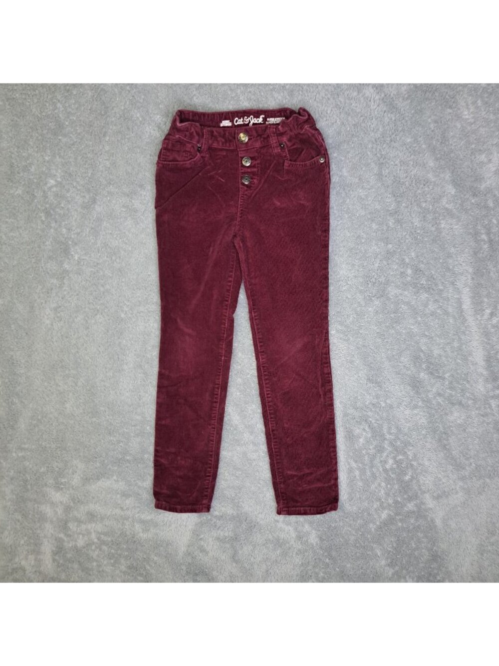 Cat & Jack Girls Burgundy Red Corduroy Skinny Super Stretch Pants Size 6